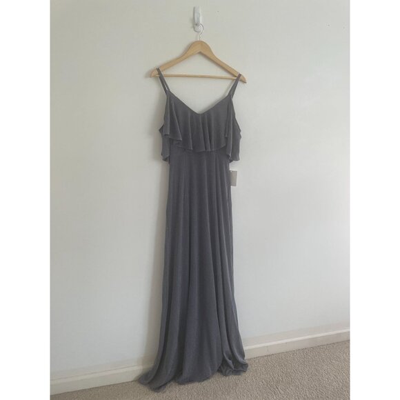 Show Me Your Mumu Dress Womens Small Renee Maxi Ruffle Dancing Queen Shine Smoke - Picture 4 of 12